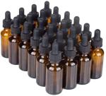 Graduated Scale Amber Glass Cosmetic Containers 0.7oz 30ml Dropper Bottles With