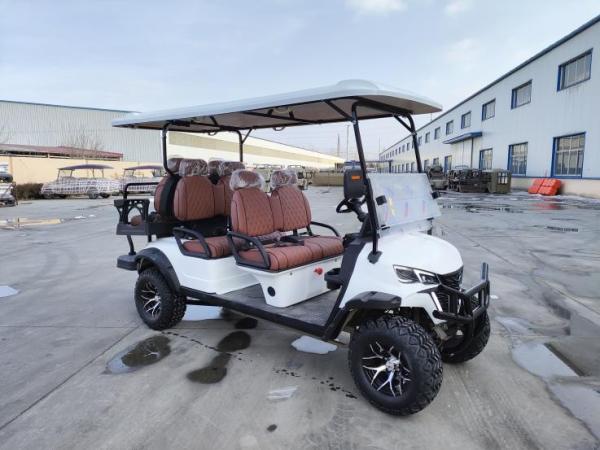 Buy cheap Customized Off Road Red 6 Seaters Golf Cart With AC Motor 3.5 KW Lead Acid Battery from wholesalers