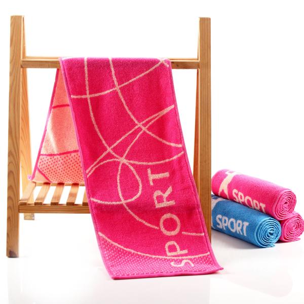 Color Woven Cotton Sports Towel 27.5*110 Size Logo Perfect for Badminton and