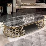 60cm Italian Style Coffee Table 0.65m Titanium Steel Frame