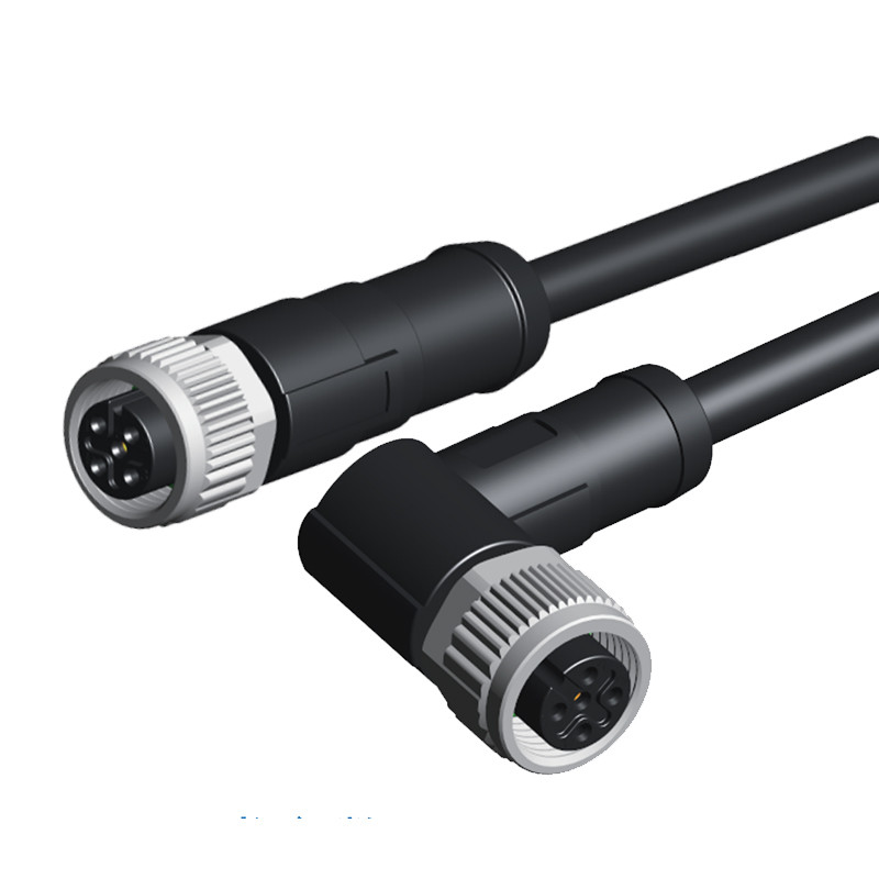Waterproof M12 8 Pin Female Connector 5P 12P With A / D Coding