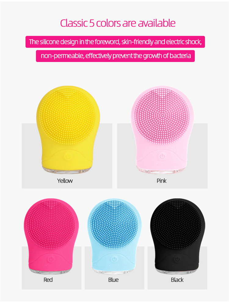 Skin Facial cleansing instrument Silicone Cleaning Face Scrubber Equipment Vibrating Massager