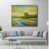 Buy cheap Handmade Nature Scenery Oil Painting on Canvas Abstract Colorful Field Landscape Painting Wall Art for Living Room Decor from wholesalers
