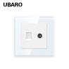 Buy cheap White Black Gray RJ45TV Dual Light Socket Accessories Tempered Glass Panel from wholesalers