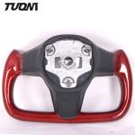 Gloss Full Red Carbon Fiber Steering Wheel For Tesla Model 3 Y X S ODM