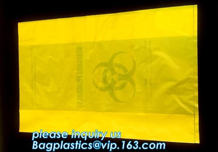 Asbestos Removal, disposable plastic yellow poly asbestos warning printed burial bags, Asbestos clear plastic packing ju