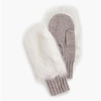 Buy cheap Plain Knitted Hand Warmers , Comfortable Flip Top Mittens With Faux Fur product
