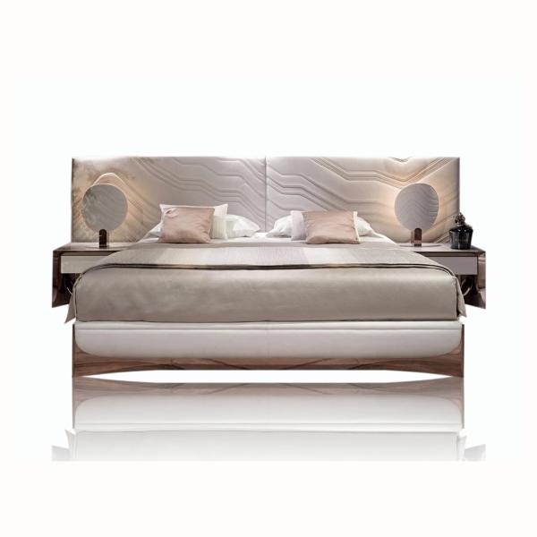 Buy cheap Eco Friendly Modern Bedroom Furniture Sets Genuine Leather King Size Bed from wholesalers