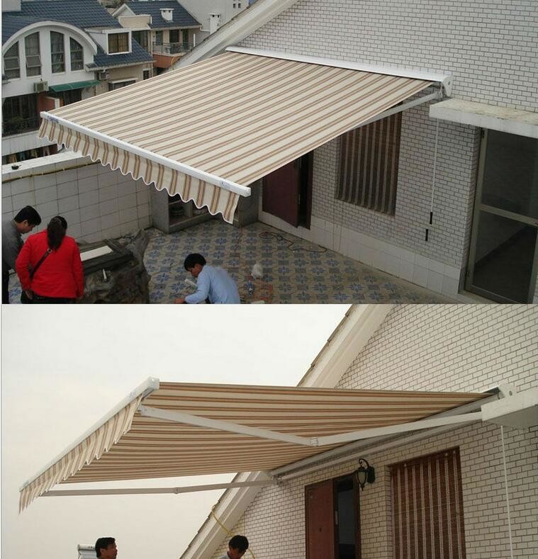 Commercial Retractable motorised cassette colorful awning