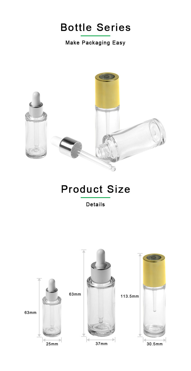 Empty PETG Dropper Bottle 10ml 30ml 40ml Essential Oil Bottle With Squeeze Tube Dropper
