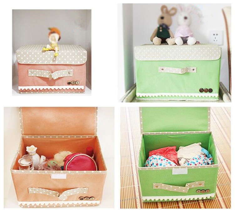 Portable 420D 600D Non Woven Closet Underwear Storage Box With Lid