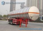 3 Axle 38000L Butyl Acetate Chemical Liquid Tank Trailers With Ellipse Shaped