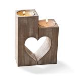 Wholesale Wooden heart shaped Decorative candles holder for Wedding gift