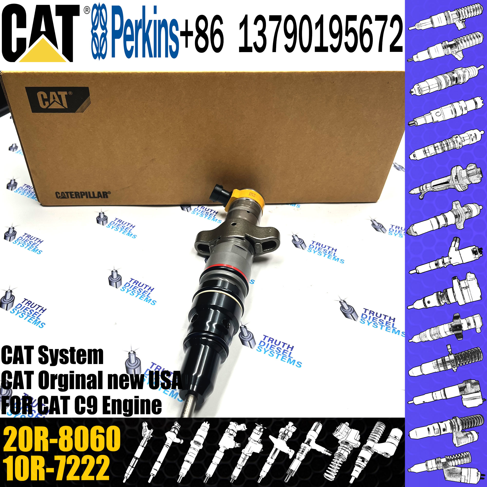 C-aterpillar C7 C9 Diesel fuel injector Assembly 328-2577 328-2578 328-2580 20R-8060 for industry engine