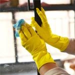 Flocklined Kitchen Rubber Gloves Waterproof Household Cleaning Latex Gloves