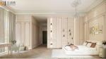 Arched Stainless Steel Bedroom Wardrobe with Integrated Desk