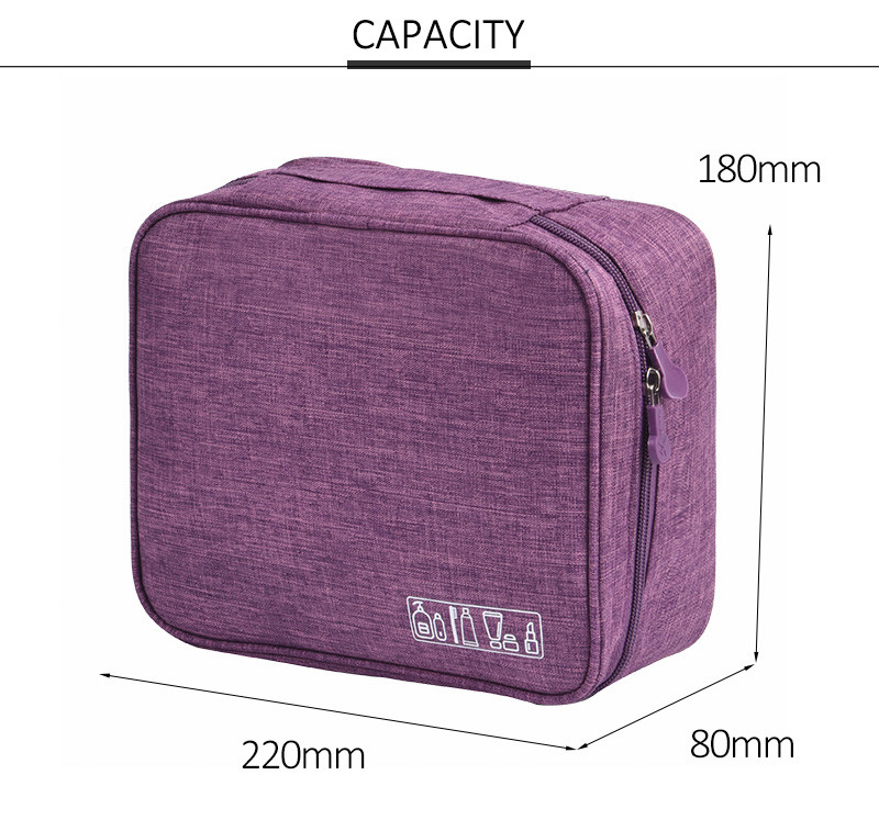 China Supplier Custom Square Cosmetic Toiletry Bag With Zipper Waterproof