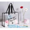 Buy cheap Clear PVC Shopping Reusable Tote Bags With Carry Handle Customize Logo from wholesalers