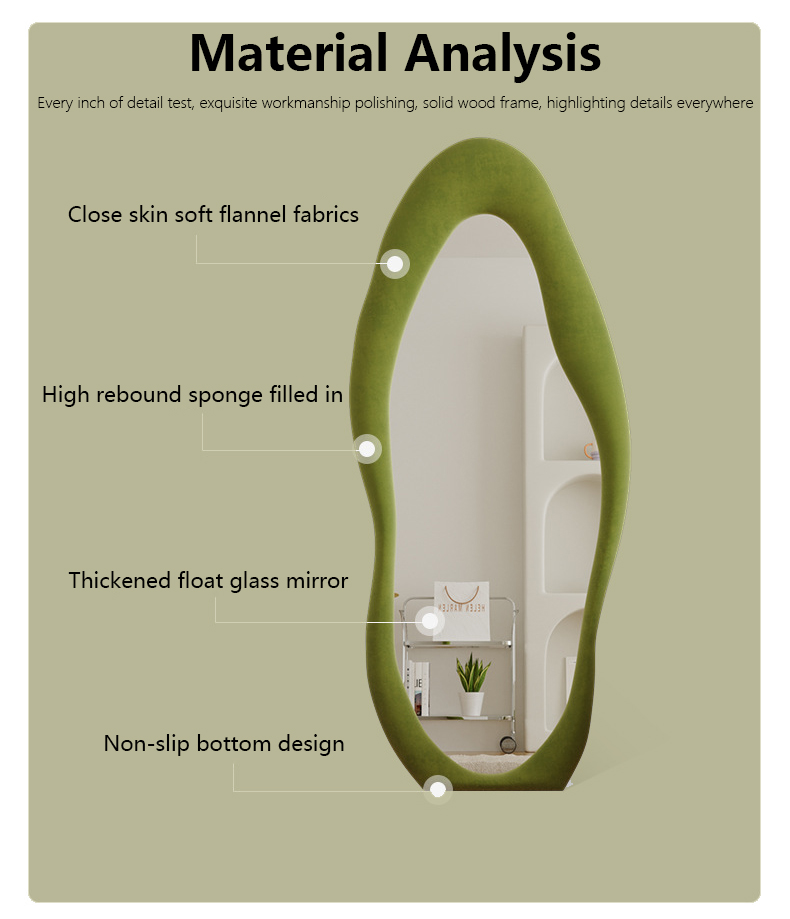 Decorative Body Curved Full Length Mirror Oversized Arched Floor Mirror