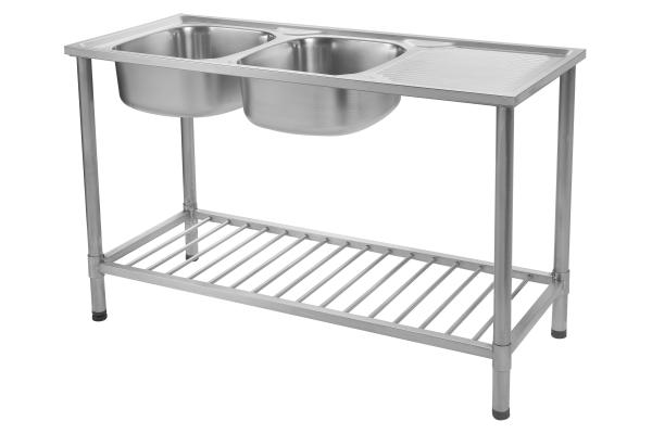 Buy cheap Hotel Two Bowl One Drain Kitchen Stainless Steel Sink Stand Noise Elimination from wholesalers