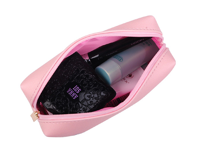 Cartoon Pattern Promotional Toiletry Bag Leather Material With Custom Design
