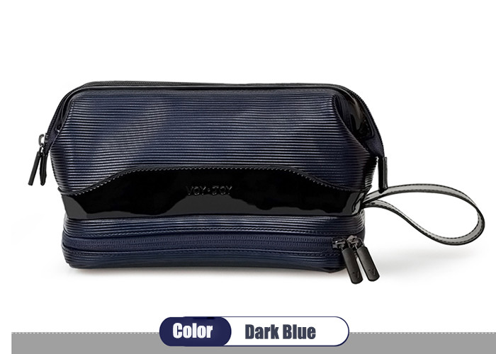 Multil Compartment Mens Leather Travel Bag CE Certificated With Two Separate Zip Pockets