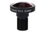 1/2.5" 1.29mm 10Megapixel M12x0.5 mount 185degree Fisheye Lens, 4K fisheye lens