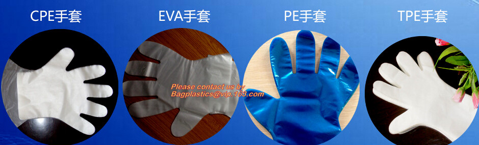 Disposable Clear Poly Hybrid Stretch Gloves, Copolymer Polyethylene PE gloves,household kitchen dining cook transparent