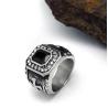 Buy cheap Vintage Inlay Mens Gothic Stainless Steel Band Ring with Black Cubic Zircon（SA566BLACK） from wholesalers