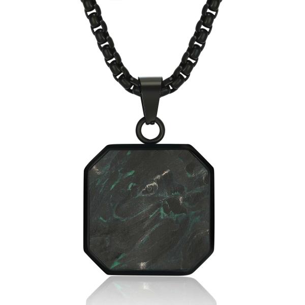 Buy cheap Forged Carbon Fiber Square Bar Necklace Pendant Waterproof Hypoallergenic Geometric Jewelry from wholesalers