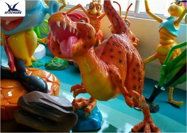Buy cheap Fiberglass Resin Cartoon Dinosaur Lawn Ornament For Educational School Display from wholesalers