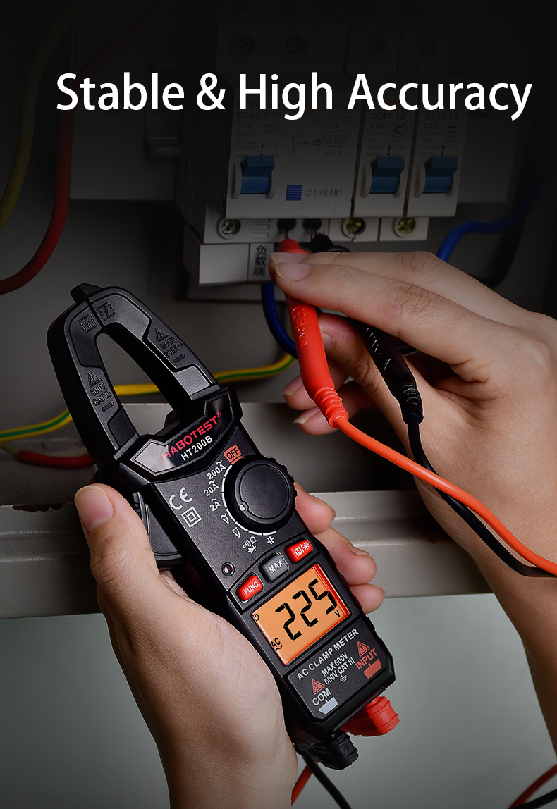 600 Volt 200A 2000 Counts 20nF Digital Clamp Meters