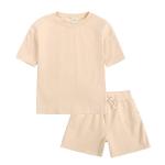 Kids Boys Sportswear 2PCS T Shirt And Short Set Label Embroidery Summer Children