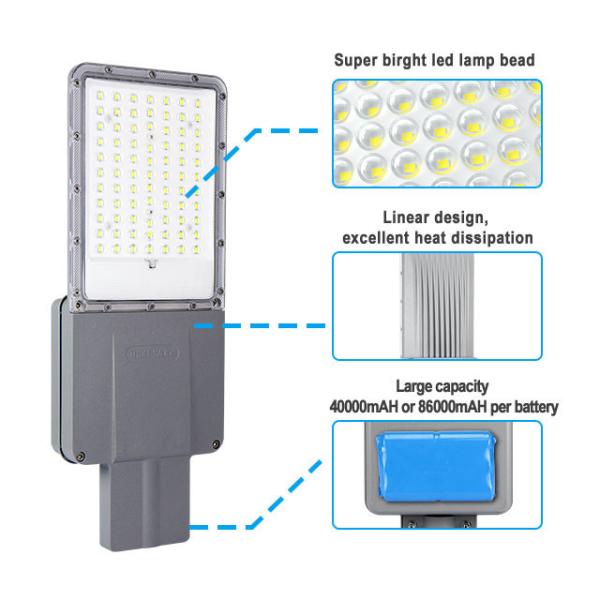 Buy cheap IP65 100W Outdoor Solar Powered Street Lights Monocrystalline Panel CE RoHS from wholesalers