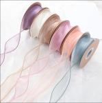 Colorful Organza Ribbon Roll Decorating Gift Warp Glitter Wire Silk Ribbon For