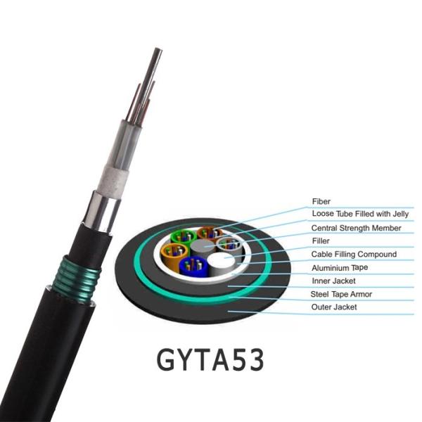 Buy cheap 96core GYTA53 Loose Tube Stranding Direct Burial Double Armored Outdoor Fiber Optic Cable from wholesalers