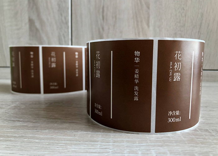 Private two color printed self-adhesive vinyl shampoo packaging sticky label