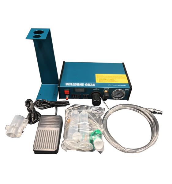 Buy cheap 983A Liquid Glue Dispenser Machine , Glue Dispensing Equipment In Blue Color from wholesalers