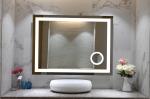 Silver Lighted LED Strip Luxury Hotel Bathroom Mirror Customized Custom Bathroom