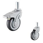 264lbs Medical Casters 4 Inch Supplys 101x32mm Soft TPR Hospital Wheels Swivel
