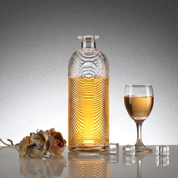 Buy cheap Clear Customized 500ml 700ml 750ml Vodka Whisky Tequila Rum Gin Brandy Glass Bottle With Cork from wholesalers