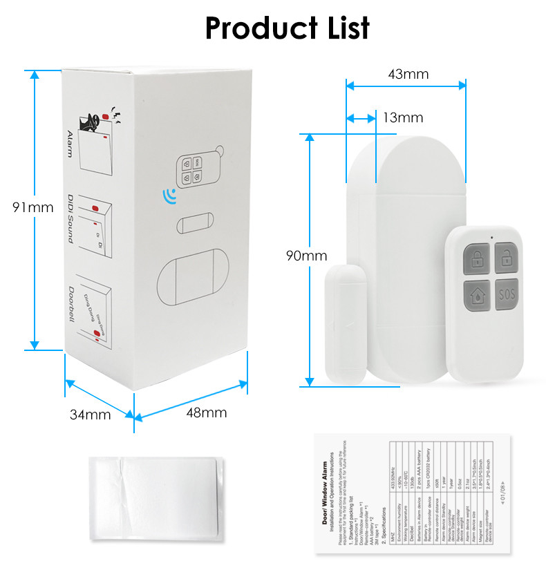 130DB Magnetic Door Burglar Alarm Alarm System Home Security Window Door Sensor Alarm