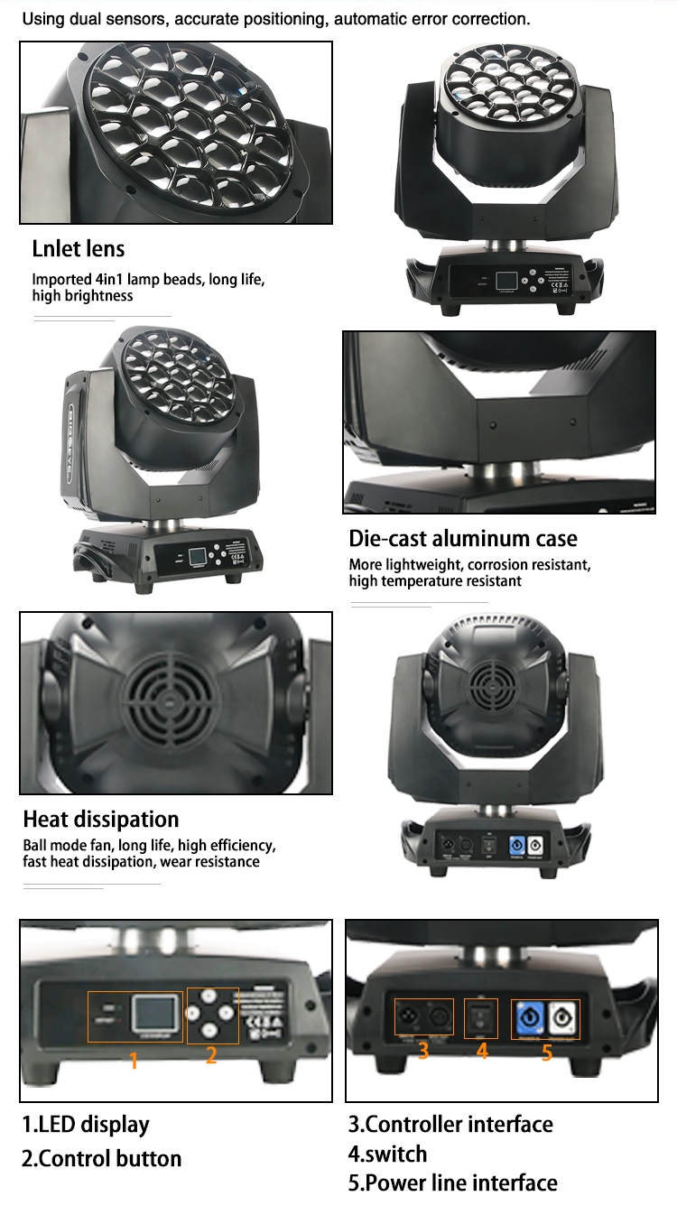 95 Ra Color Rendering Index Prism 4 In 1 Dmx Led Framing Shutter Moving Stage Light