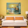 Buy cheap Sailling Boats Oil Painting Harbor , Modern Sunset Landscape Painting from wholesalers