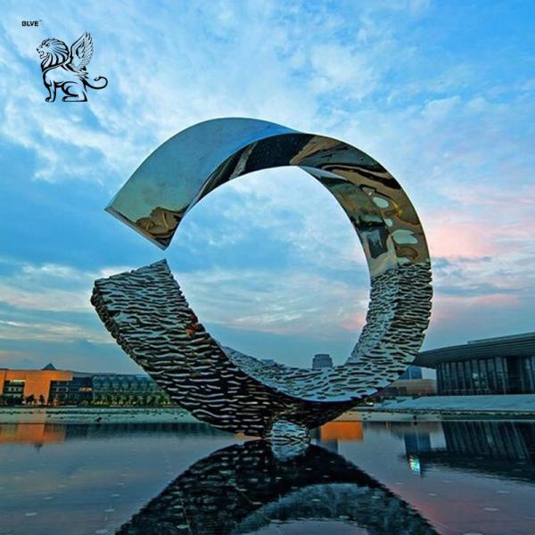Buy cheap Giant Circular Stainless Steel Sculpture Modern Abstract Art Mirror Polished Pool Decoration Large Outdoor from wholesalers