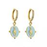 Buy cheap Crystal Rhinestone Hoop Earrings Gold Plated Virgin Mary Pendant OEM from wholesalers