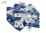 Sewing Garment Fabric Material Woven Clothing Labels Embroidered Blue On White