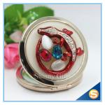 Shinny Gifts Crystal Animal Design Folding Double Side Make up Mirror Metal