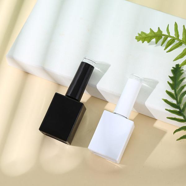 Glass Collar Senior PAK OEM Customized Unique 15ml Square Luxury Black Uv Gel