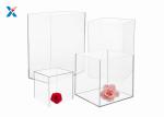 Square Acrylic Packaging Box 4 / 12 Inch 5 Sided Clear Acrylic Gift Boxes